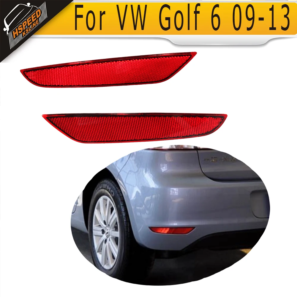 1 пара ABS красный задний бампер Отражатели Лампы для мотоциклов огни чехлы для VW Гольф VI MK6 2009-2013