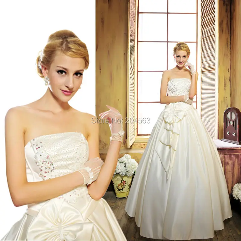 

Free shipping In Stock Lovely Strapless Ball Gown with Flowers and Beads any size/colour