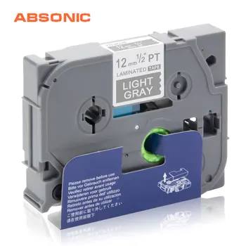 

Absonic TZe-MQL35 Laminated Tape Compatible for Brother TZe 12mm TZ-MQL35 White on Satin Silver Label Tag Printer for PT-D210