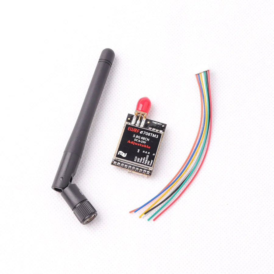 

EWRF e708TM3 5.8G 48CH Transmitter 25mW/200mW/600mW Switchable 5V BEC Output Support OSD Configuring for FPV RC Drone Models