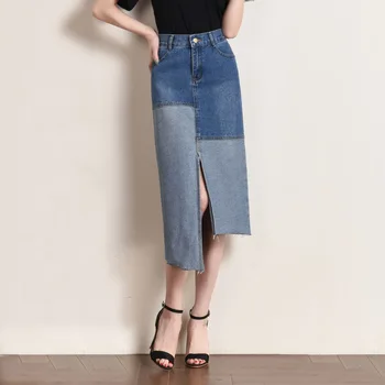 

jeans tall waist long Gothic casual pleated summer street wear boho sexy plus size rokjes plissee women skirts 2019 office