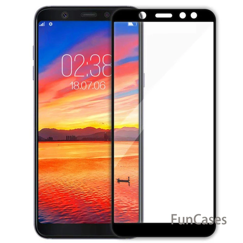 С уровнем твердости 9 H полное покрытие закаленное Стекло для samsung A8 2018 A6 плюс