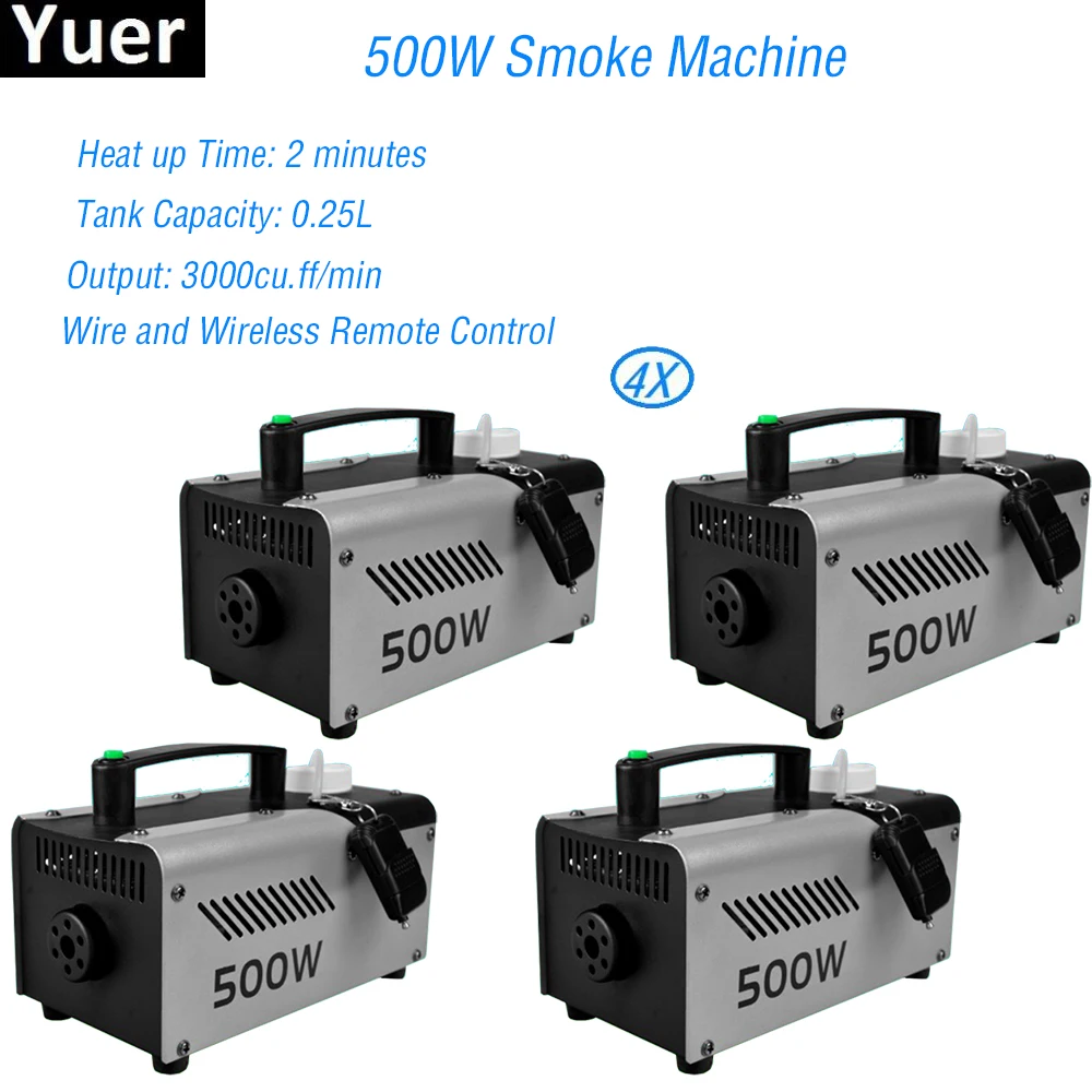 4Pcs/Lot Mini Wireless 500W Fog Smoke Mist Machine Stage Effect Disco DJ Party Christmas with