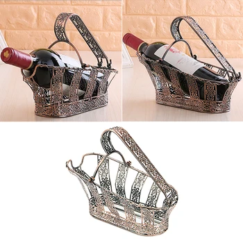 

1pc Red Ancient Color Wine Rack Iron Art Elegant Modern Decorative Creative Wine Holder Storage Rack Ornaments