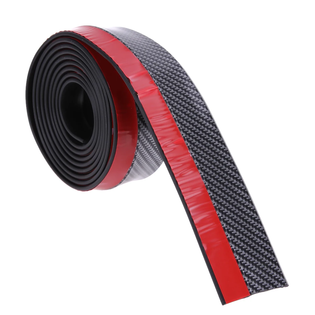 Carbon Fiber Rubber Soft Black Bumper Strip Car Exterior Front Bumper Lip Kit / Car bumper Strip 60mm Width 2.5m length Hot sell