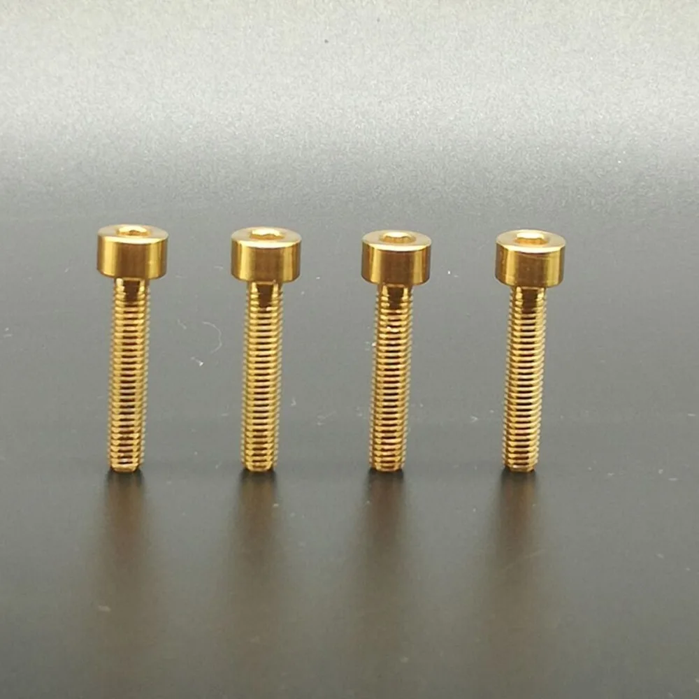 4pcs/lot M5x25mm Gold Titanium Alloy Bike Brake Levers Fixed Screws