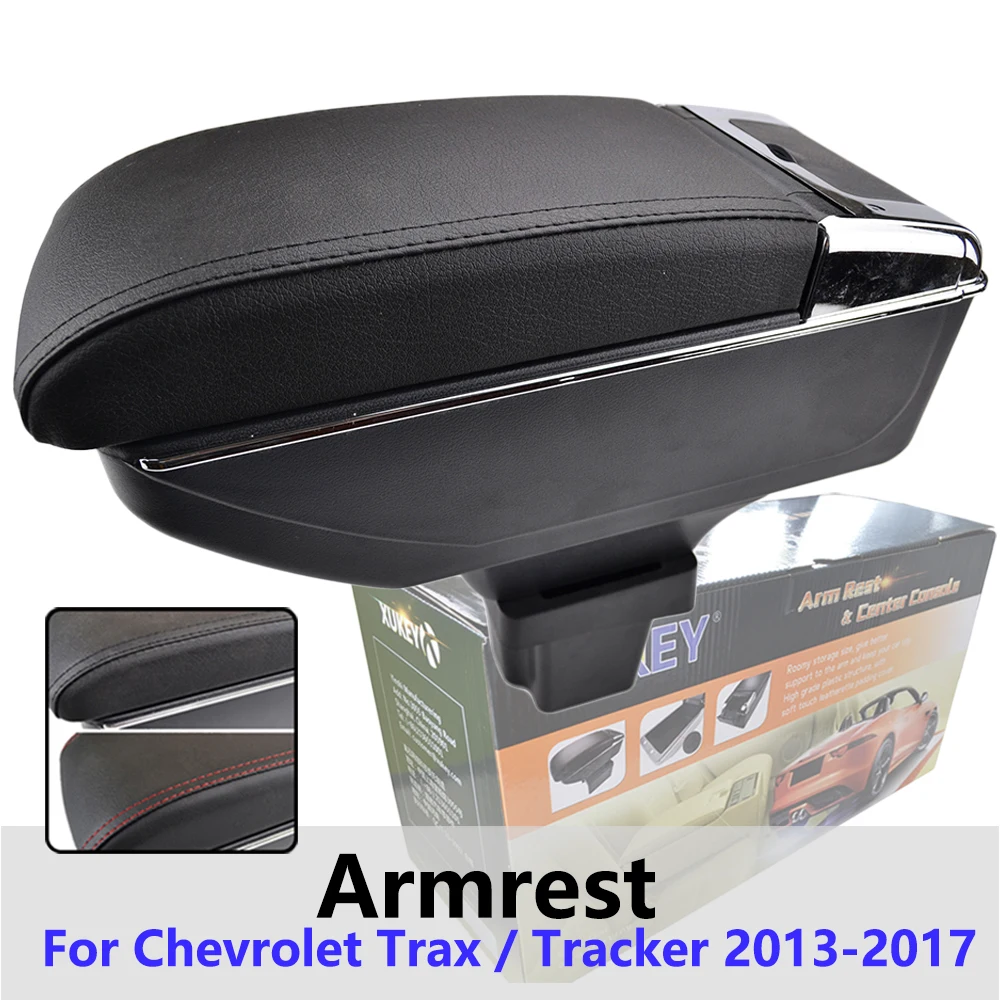 

Xukey Central Armrest For Chevrolet Trax Tracker 2013 - 2017 Console Center Black Storage Car Styling Box Ashtray 2015