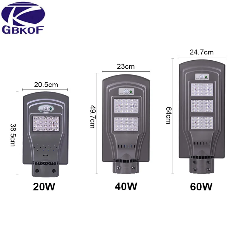GBKOF уличный светодиодный светильник с датчиком движения на солнечных батареях, настенный уличный светильник для сада, 3 режима работы, Солнечная лампа 20 Вт 40 Вт 60 Вт