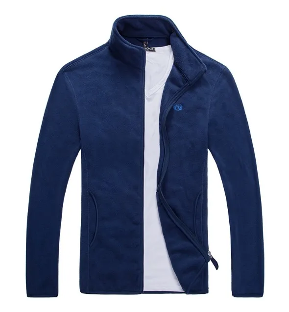 standard dark blue Осень Зима флисовая толстовка мужская с длинным рукавом Толстая Толстовка повседневные толстовки мужские размера плюс M-4XL на молнии Свободная верхняя одежда Ds50749 - Цвет: standard dark blue