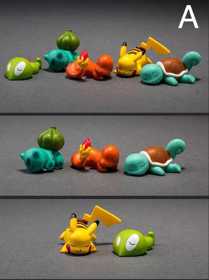 Серия Sleep skirtle Bulbasaur Torchic Pika 3-6 см аниме фигурка подвижная фигурка-модель игрушки, подарки для детей pokemones фигурные игрушки