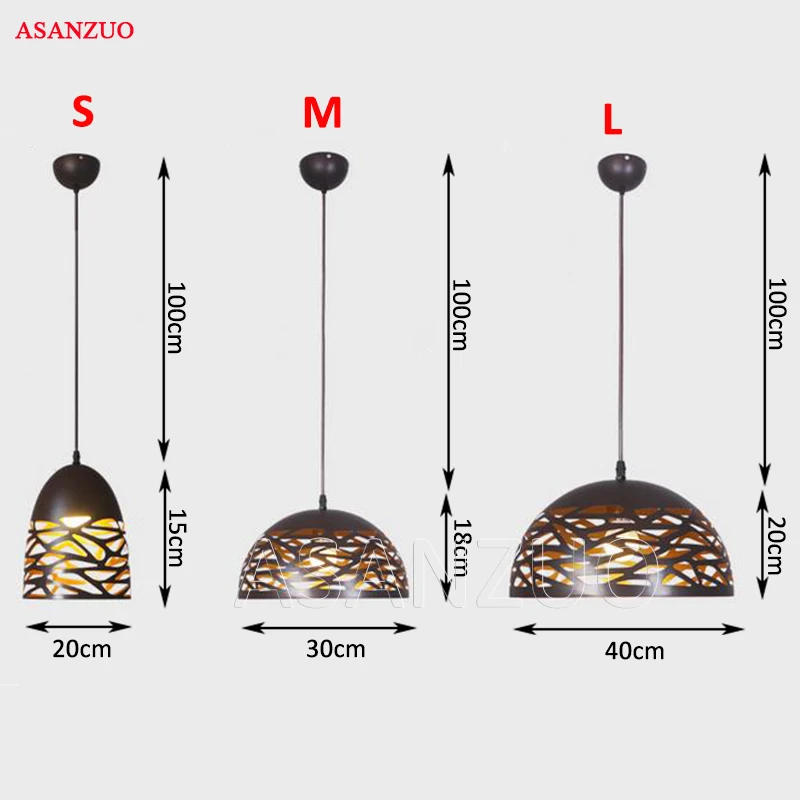 Винтажная Подвесная лампа полые черные железные подвесная кухонная лампа светильники для столовой настольная Подвесная лампа avize домашний осветительный прибор