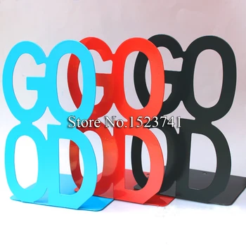 

2pcs/Pair Metal Bookends Metal Bookends Iron GOOD Alphabet Shaped Support Holder Desk Stands For Books