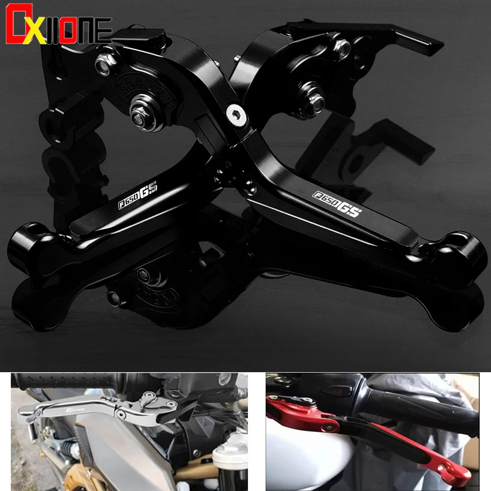 

Up with logo Motorcycle Clutch Brake Lever Foldable Extendable Adjustable Aluminum Levers For BMW F650GS/dakar 2000-2007 2005