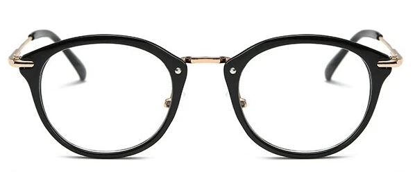Модные женские очки оправа для очков мужская оправа винтажные круглые прозрачные линзы очки Оптическая оправа для очков - Цвет оправы: Black