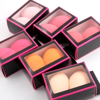 

2pcs/box Miss Rose makeup sponge soft make up sponge 6 colors beauty egg glow big in water Cosmetics Puff MS043A