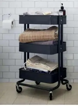 

Carts. Multilayer metal receive a shelf in the kitchen.