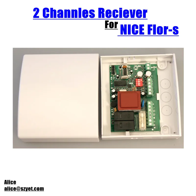 

433.92Mhz 2 Channels 220V Nice flor-s Remote Controller Receiver