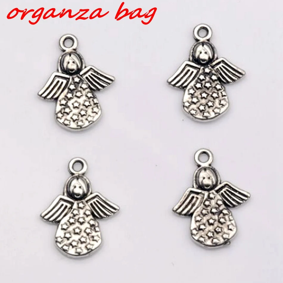 

MIC 20pcs Antique Silver Lovely Angel Double-sided design Charms pendants DIY Jewelry 12.5 x17mm (za316)