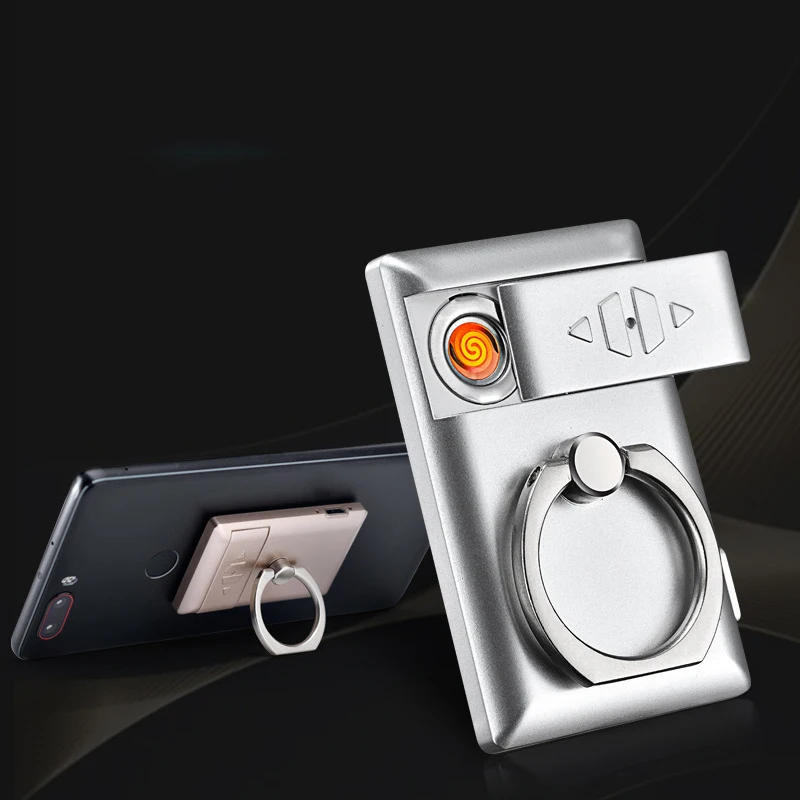 

2019 New lazy bracket mobile phone universal ring buckle USB charging lighter hot selling