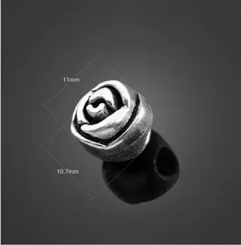 

50pcs Antique Silver Rose Charms Pendants-DIY Jewelry Findings Necklace Bracelet Fashion Accessories 11 mm X 10.7 mm