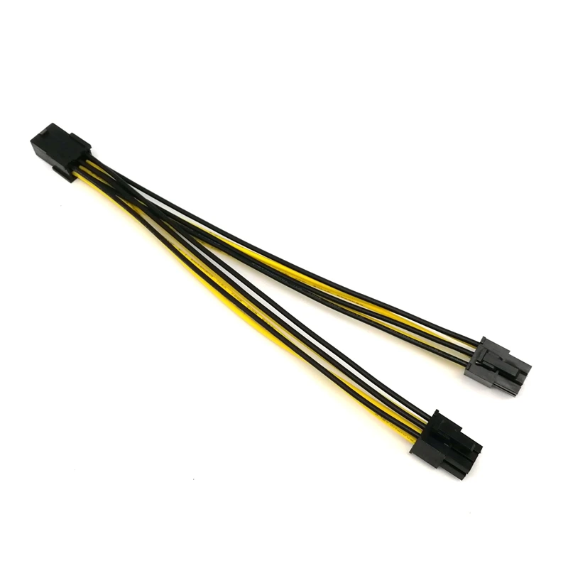 

6-контактный Женский и двойной 6-контактный Мужской адаптер PCI-E 6Pin кабель питания сплиттера 1007 18AWG -20 см