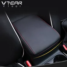 Vtear для Mazda CX-5 CX5 центральный ящик подлокотник защиты Искусственная кожа колодок Обложка Аксессуары для украшения интерьера 2017 2018 2019