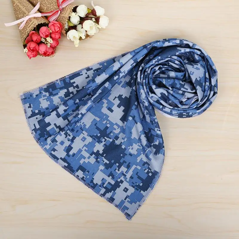 1Pcs Outdoor Sports Camouflage Printing Yoga Fitness Fitness Heatstroke Cold Towel 90*30cm