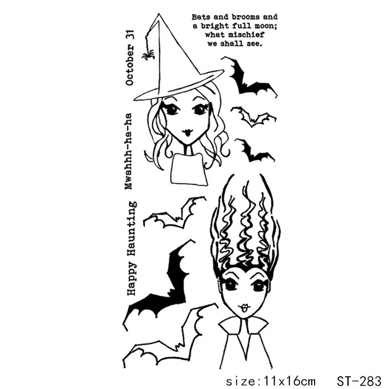 

AZSG Halloween Style Gorgeous Witch Clear Stamps/Seals For DIY Scrapbooking/Card Making/Album Decorative Silicon Stamp Crafts