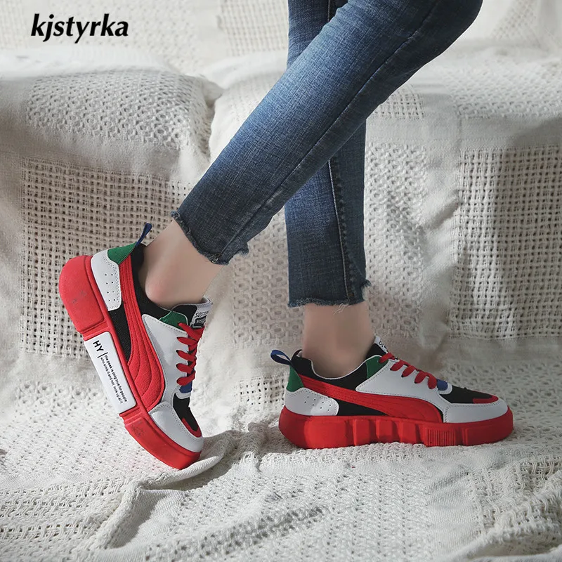 

Kjstyrka 2018 sapato feminino high quality dynamic Casual fashion Woman Sneakers mixed colors ladies Non Slip Damping sneakers