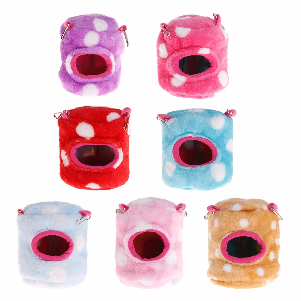 

Hamster Nest Plush Thicken Warm Winter Soft Fleece Breathable Small Pets Hanging Cage Sleeping Bed Swing Toys Supplies Dots