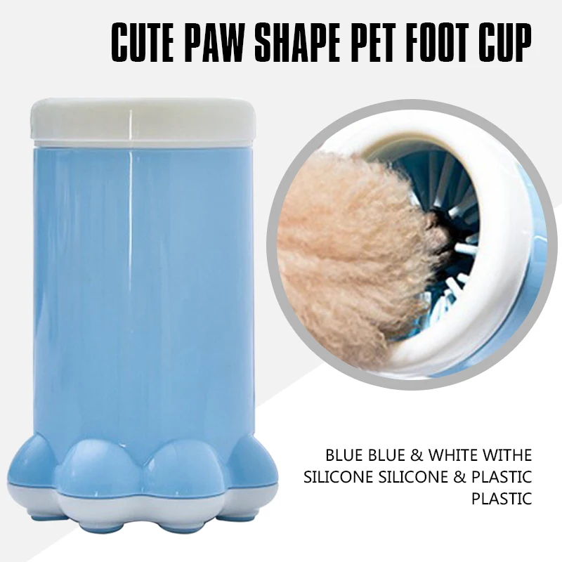 

Pet Foot Washer Cup Dog Soft Gentle Paw Cleaner puppy Foot Wash Tools-Blue