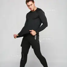 Стильных зимних Для мужчин Slim Fit с длинным рукавом термобелье базовое Верхняя Нижняя рубашка