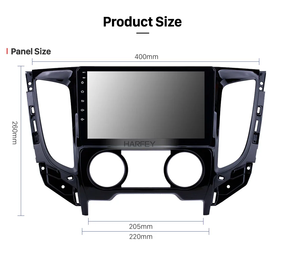 Harfey Android 8,1 Автомагнитола 9 дюймов для Mitsubishi TRITON(MT) ручное управление кондиционером gps навигационная система HD сенсорный экран