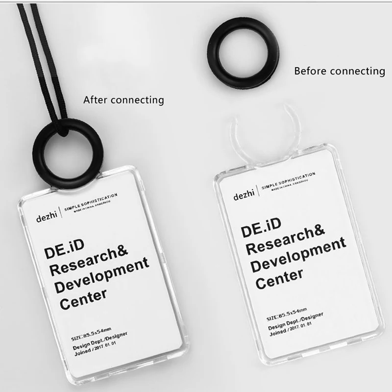 

DEZHI Multi-function ID Card Holder with Slim Black Lanyard for Sportsman,Double-sided Transparent Badge Holders With Cup Ring