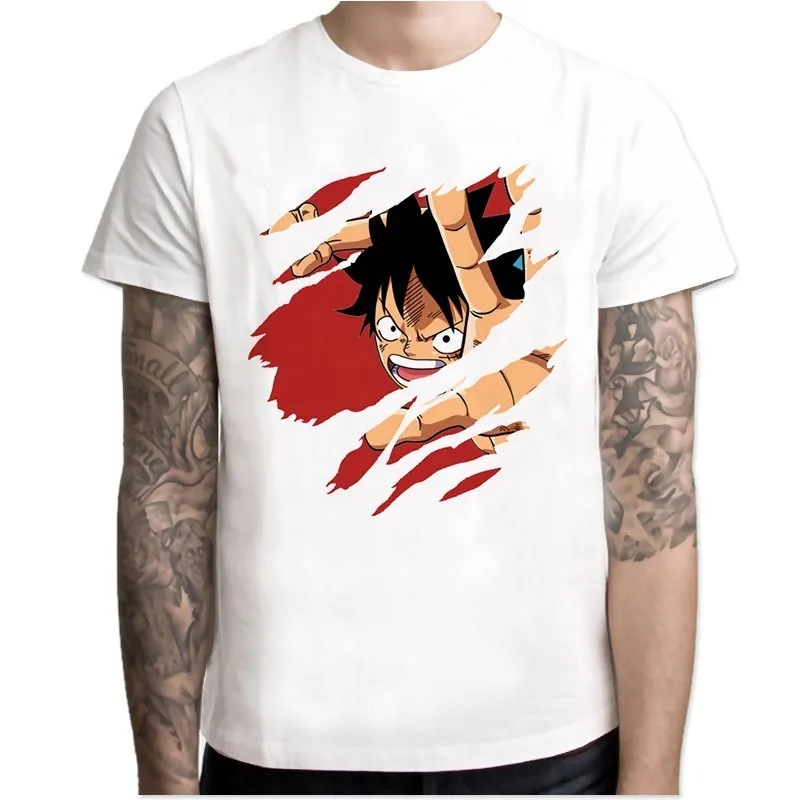 Одна штука, футболка, японское аниме, Мужская футболка, Луффи, футболки, одежда, футболка, футболка с принтом, короткий рукав, топ, футболка - Цвет: 1647