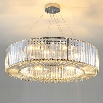 

jmmxiuz Luxury Modern Chandelier Round Lighting Crystal Chandeliers Crystal Light Fixtures Living Room Dining Room
