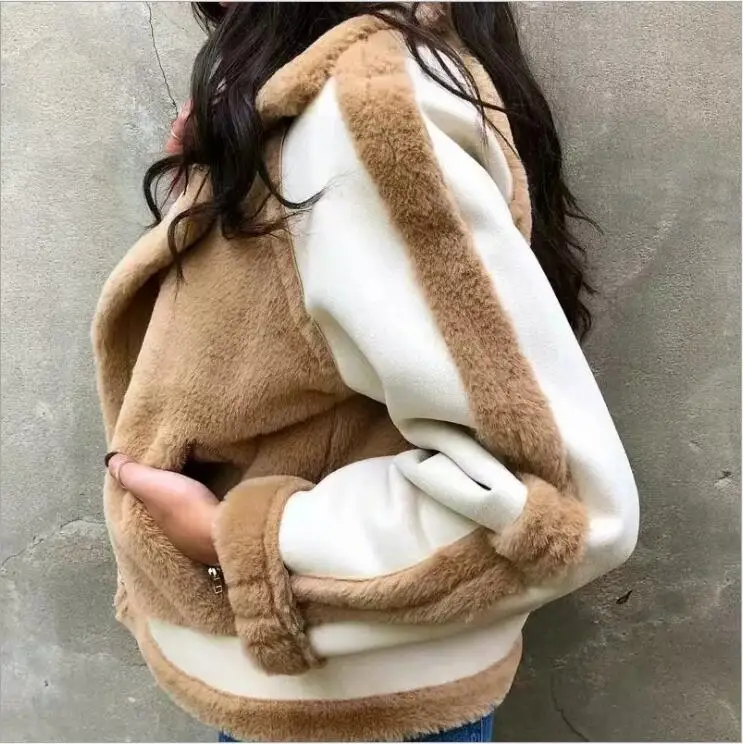 

Elegant Faux Fur Coat Women 2019 Autumn Winter Warm Zipper Pocket Soft Fluffy Fur Jacket Female Plush Overcoat Casual Outwear