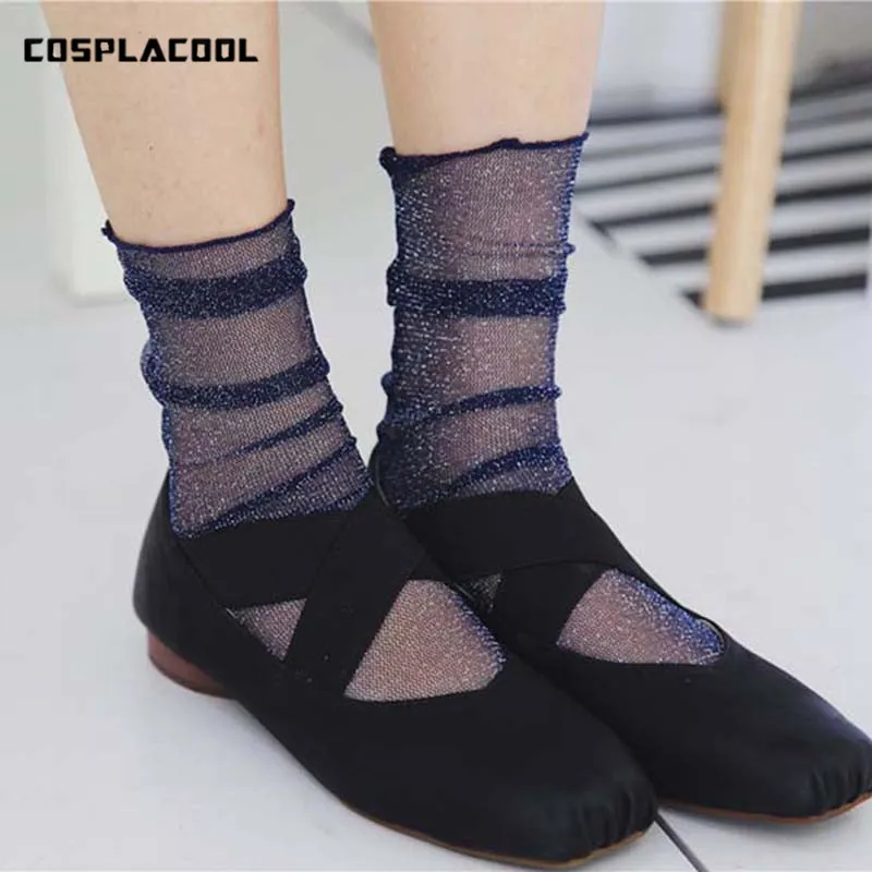 [COSPLACOOL] прозрачные золотые серебряные 2017 пикантные красочные носки женские