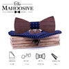 Men's Plaid Wooden Bow Tie Set Striped Wood Bowtie Handkerchief Cufflinks Sets With Wood Box For Men Wedding Gift ► Photo 2/6