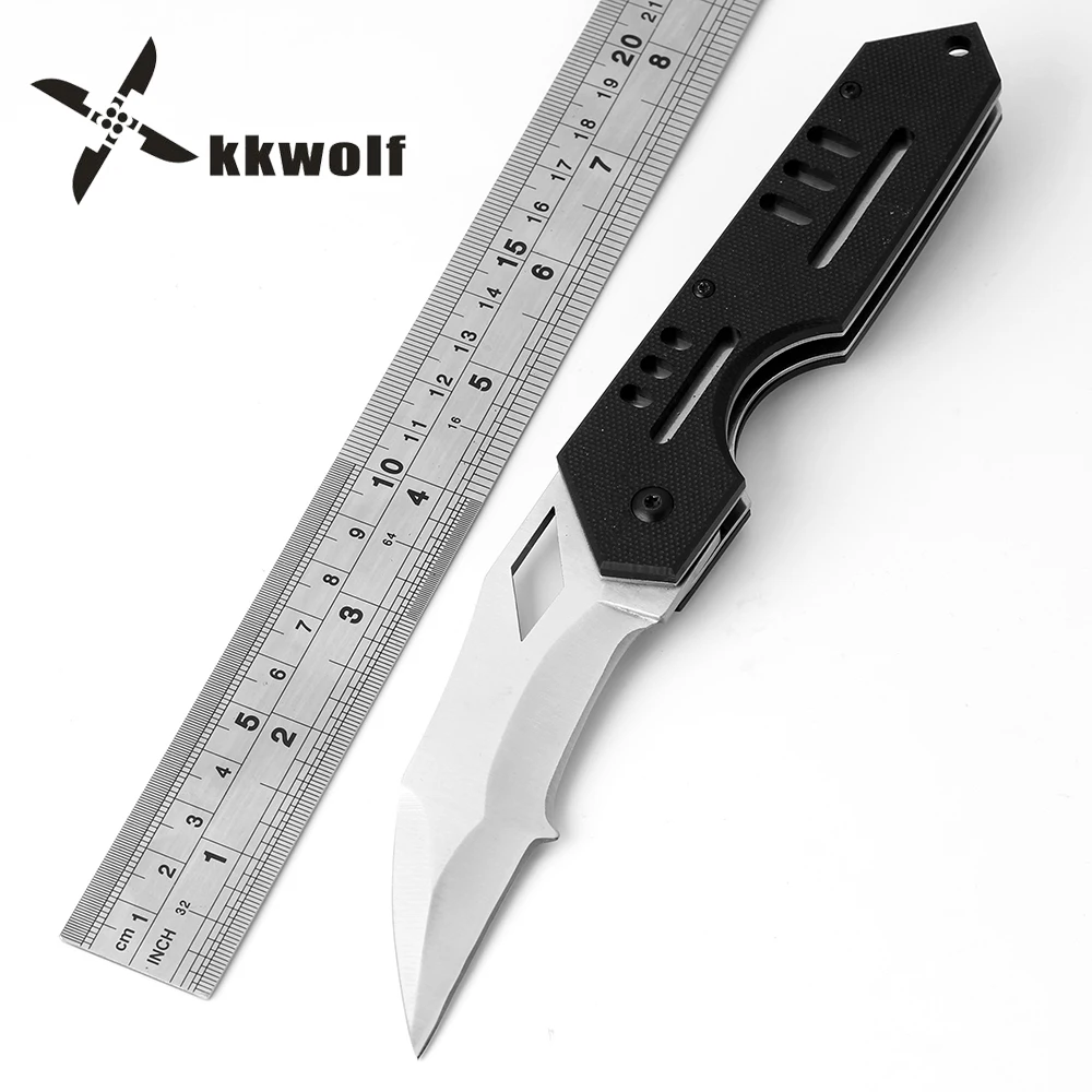 Pаспродажа KKWOLF качество бренда F3 Ножи 440c Лезвие раза Ножи G10 ручка Шайба Черный России карманные ножи Открытый тактический боевой инструменты