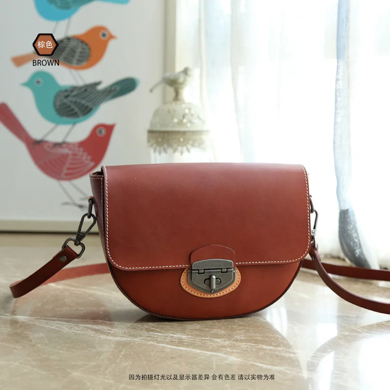 

2018 new women's bag original retro leather handbags hand-planted suede Messenger bag saddle bag free shipping