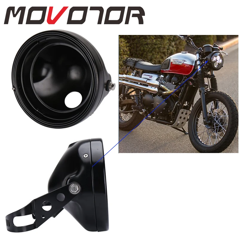 

7" Motorcycle Headlight Housing Bucket 7Inch Headlamp Bracket Shell For Harley Davidson Yamaha Honda Suzuki Motorbike 1Pcs