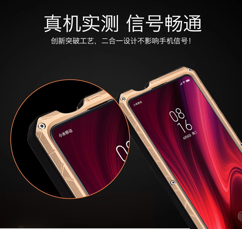 IMATCH Aluminum Metal Silicone Shockproof Case Cover For Xiaomi Redmi K20 Pro Mi pocophone F1 9T Pro Dirt Shock Proof Cover Case