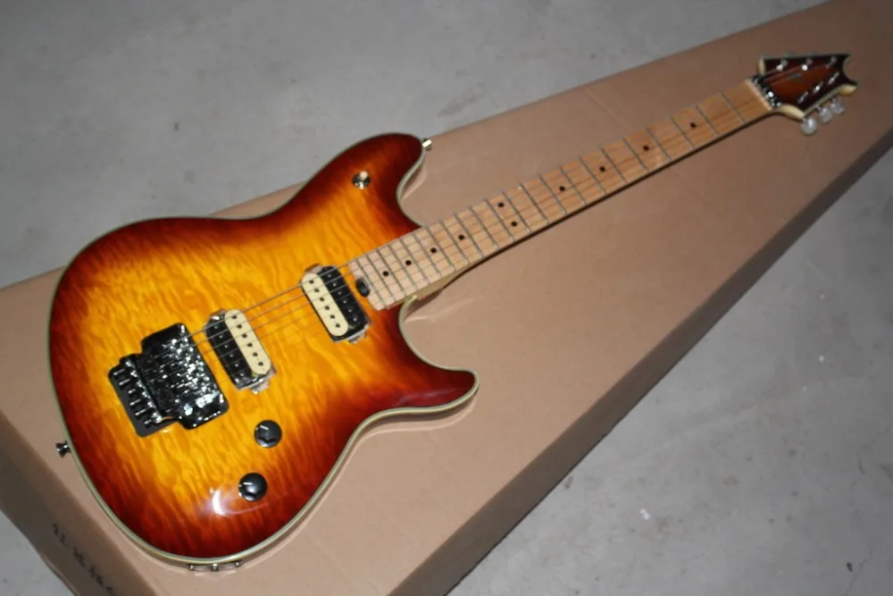 

2019 New + Factory + EVH wolfgang VS electric guitar Eddie Van Halen Sunburst wolfgang guitar free shipping Zebra pickup & Floyd