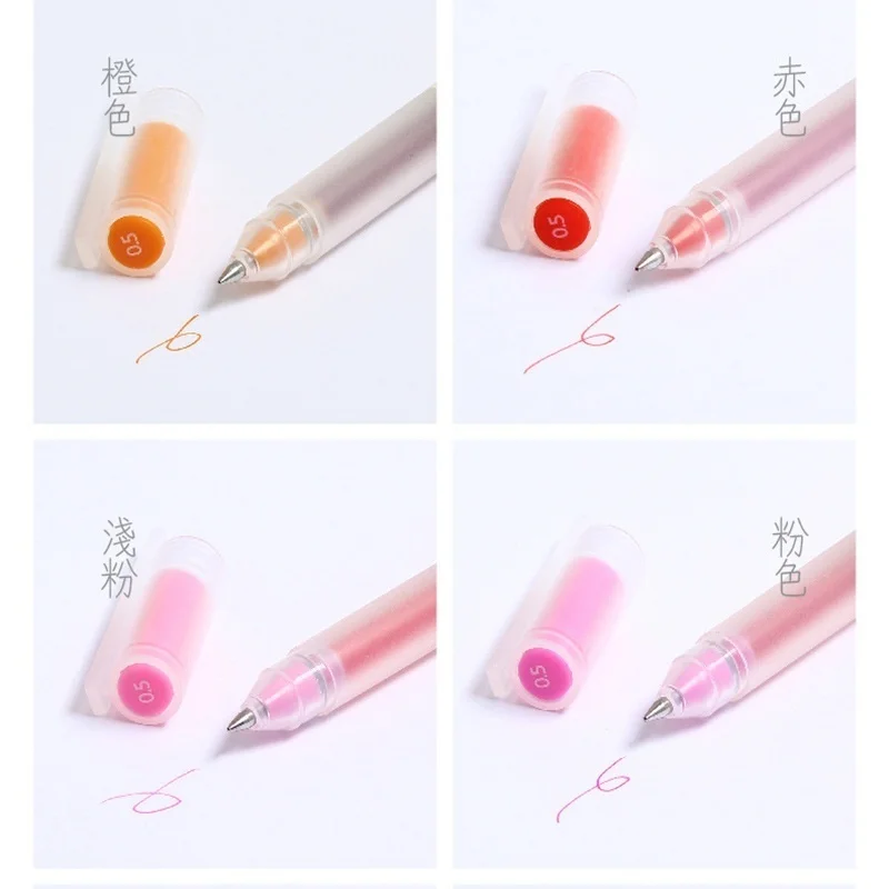 15 цветов Muji стиль 0,38/0,5 мм Цветные гелевые ручки прозрачный скраб цветные чернила ручка маркер для школы студентов офисные принадлежности