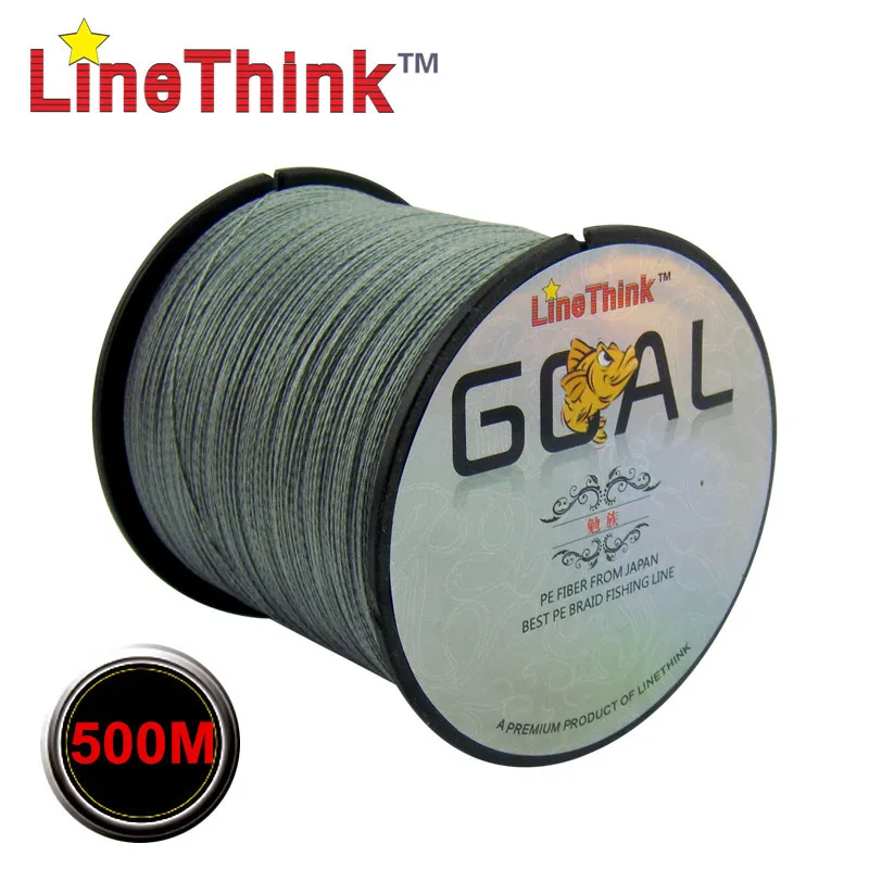 500 متر التجارية linethink goal اليابان المتعددة الشعيرات 100% pe مضفر الصيد خط 6lb إلى 120lb شحن مجاني