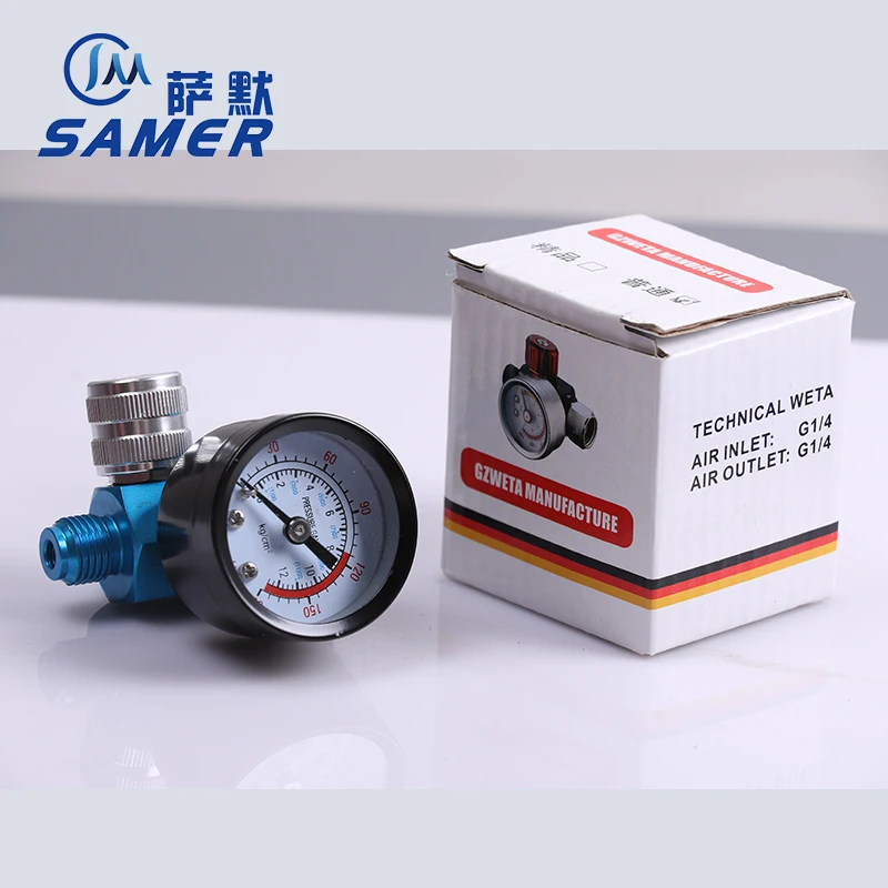 SAMER lanhei02 Precision pressure regulator with display table suitable for spray gun air inlet G1/4 air outlet G1/4 SAMER lanhei02 Precision pressure regulator with display table suitable for spray gun air inlet G1/4 air outlet G1/4