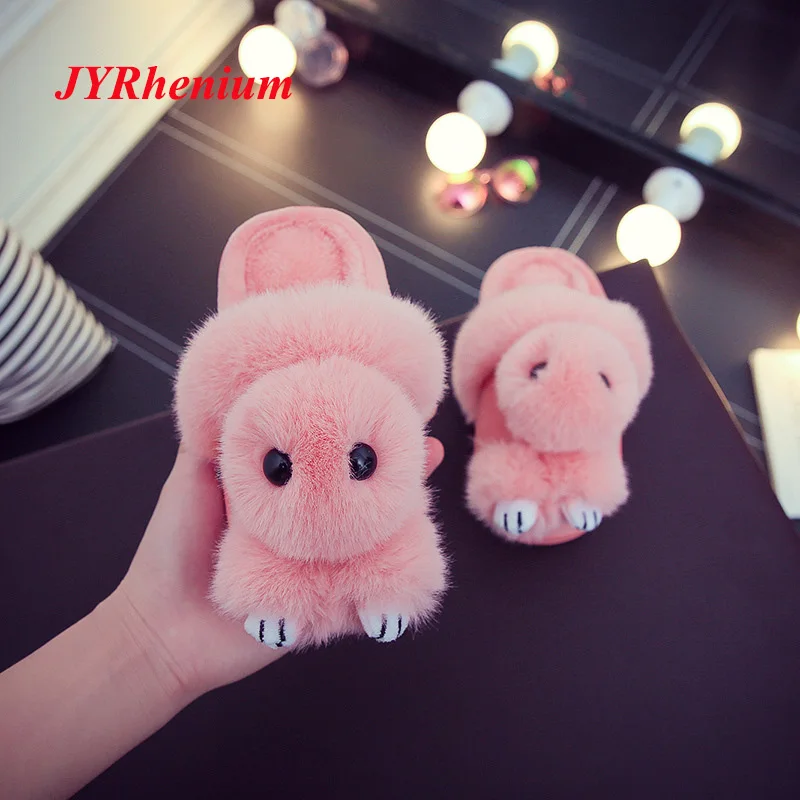 

JYRhenium Kids Shoes Cute Toddlers Baby Girls Boys Rabbit Household Cotton Shoes Autumn Winter Plush Shoes For Children Kids