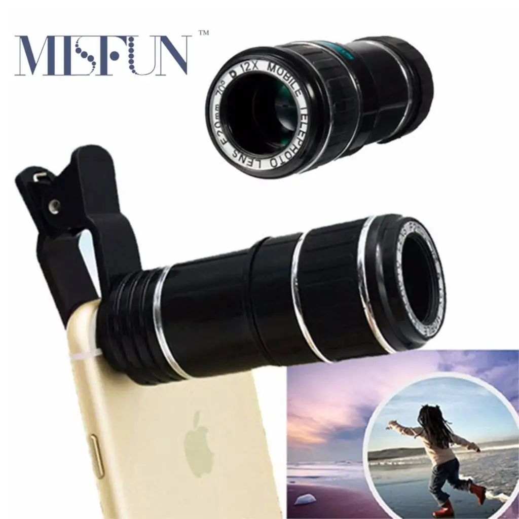 Universal 12X Zoom Optical Telephoto Telescope Mobile Phone Camera Lens
