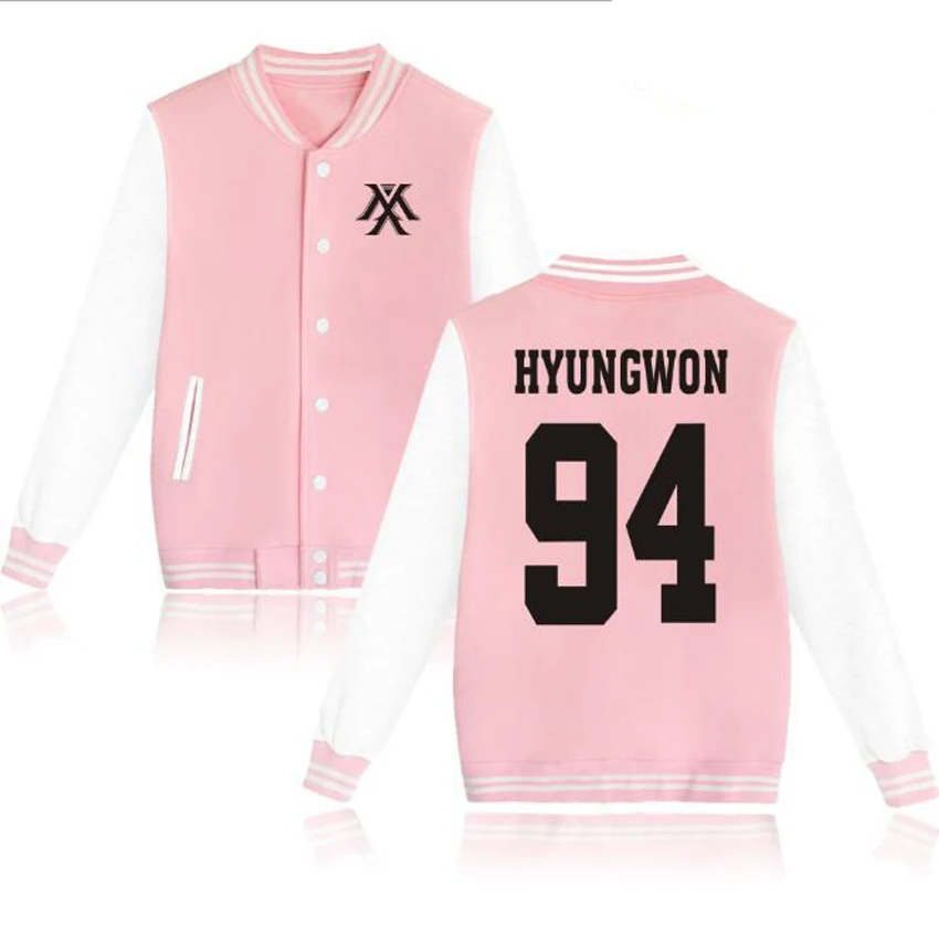 Корейская бейсбольная форма KPOP MONSTA X Album WONHO YOOKIHYUN I.M JOOHEON HYUNGWON на молнии, женские толстовки, свитшоты, K-POP одежда - Цвет: HYUNGWON 94